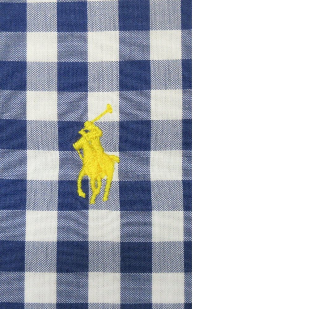POLO RALPH LAUREN REGULAR FIT SHIRT BLUE CHECK PLAID 100% COTTON Sz BIG 2XL, 2XB